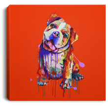Load image into Gallery viewer, Hand Painted Bull Dog Square Canvas .75in Frame