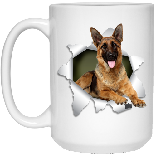 GERMAN SHEPARD 3D 15 oz. White Mug