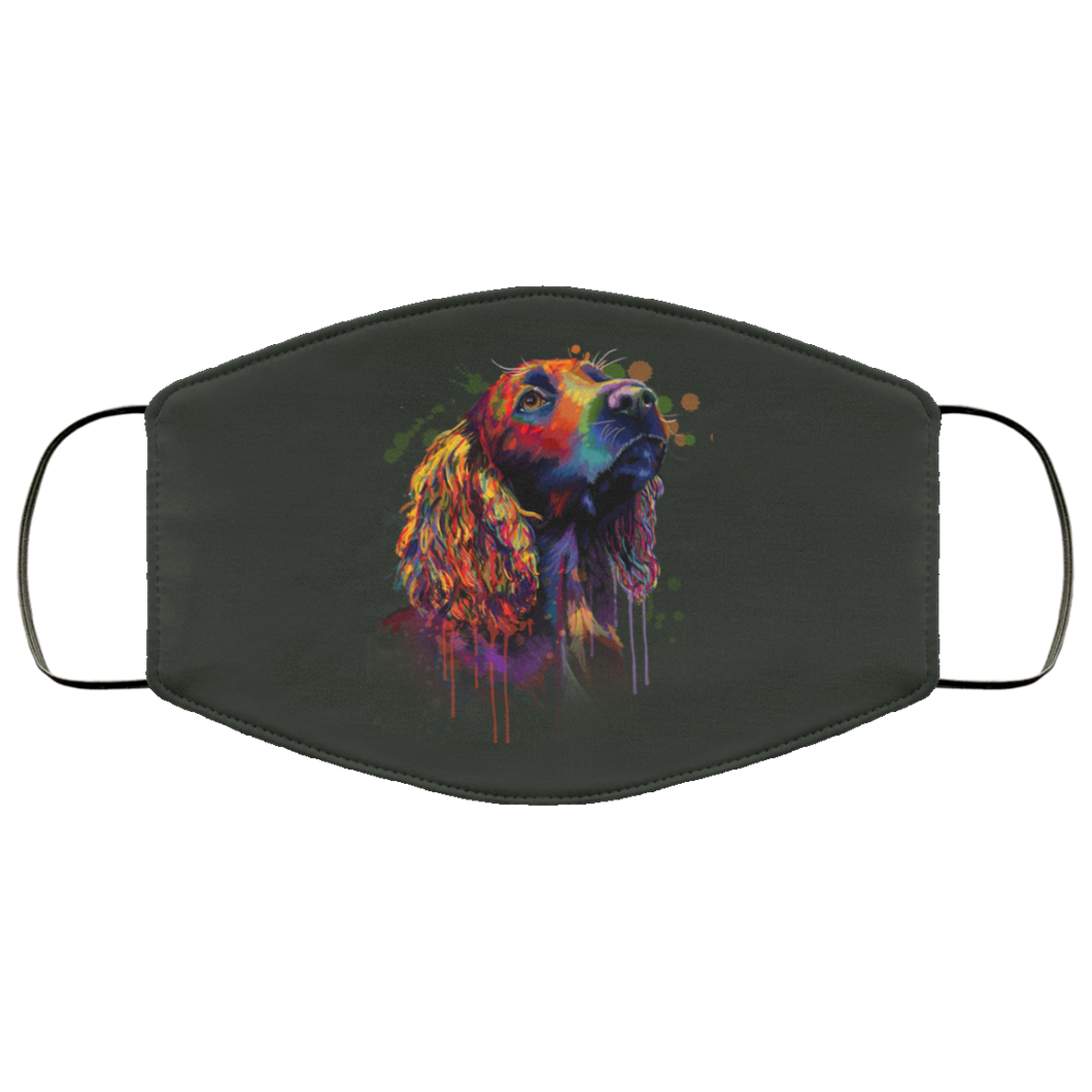 Hand painted cocker spaniel human Face Mask