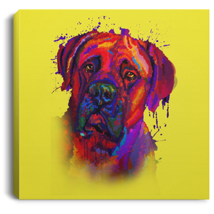 Hand Painted Bullmastiff Square Canvas .75in Frame