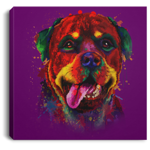 Hand Painted Rottweiler Square Canvas .75in Frame
