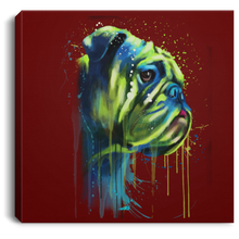Load image into Gallery viewer, Hand Painted Bull Dog Square Canvas .75in Frame