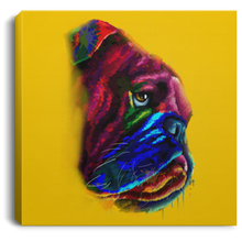 Load image into Gallery viewer, Hand Painted Bull Dog Square Canvas .75in Frame