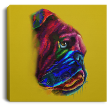 Load image into Gallery viewer, Hand Painted Bull Dog Square Canvas .75in Frame