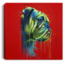 Load image into Gallery viewer, Hand Painted Bull Dog Square Canvas .75in Frame