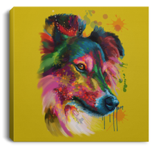 Load image into Gallery viewer, Hand Painted Sheltie Square Canvas .75in Frame