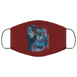 Hand painted Schnauzer human Face Mask
