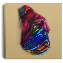 Load image into Gallery viewer, Hand Painted Bull Dog Square Canvas .75in Frame