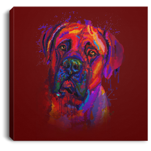 Hand Painted Bullmastiff Square Canvas .75in Frame