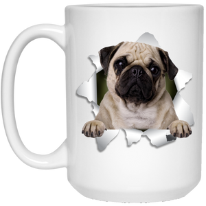 PUG 3D 15 oz. White Mug