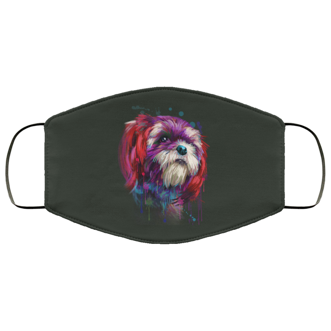 Hand painted Shih Tzu human Face Mask