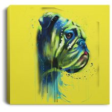 Load image into Gallery viewer, Hand Painted Bull Dog Square Canvas .75in Frame