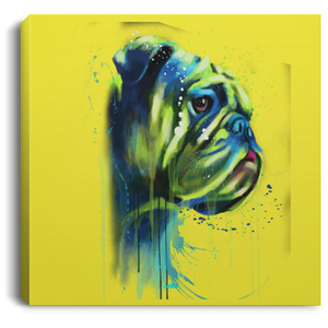 Hand Painted Bull Dog Square Canvas .75in Frame