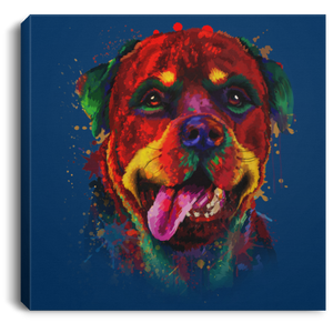 Hand Painted Rottweiler Square Canvas .75in Frame