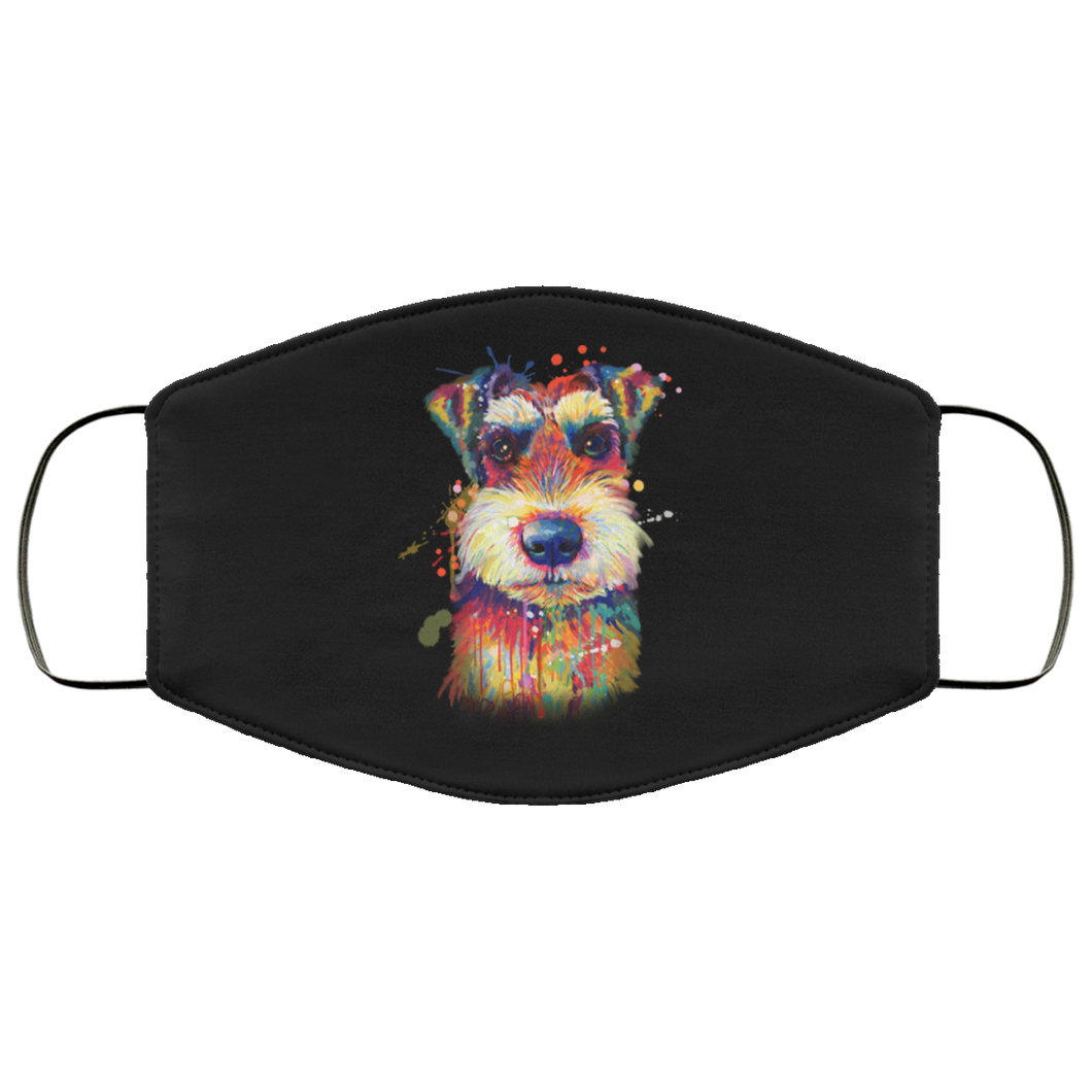 Hand painted Schnauzer human Face Mask