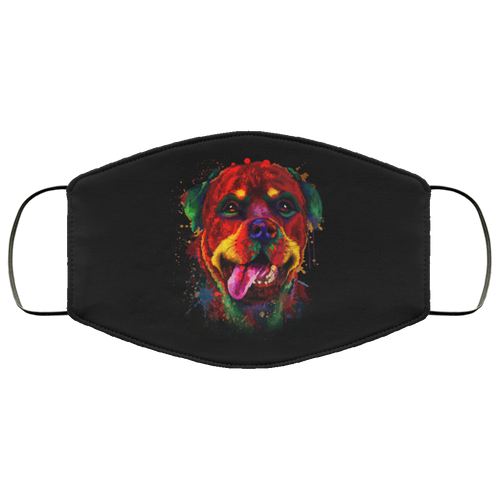 Hand painted rottweiler human Face Mask
