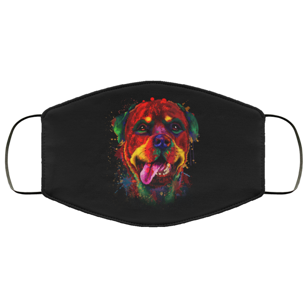 Hand painted rottweiler human Face Mask