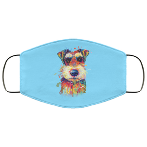 Hand painted Schnauzer human Face Mask