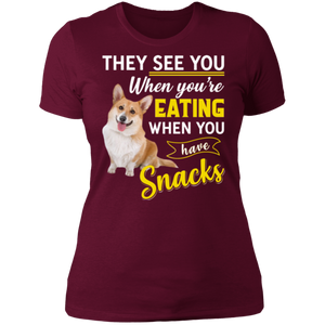 THEY SEE YOU WHEN YOUR EATING Ladies' Boyfriend T-Shirt