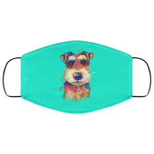 Hand painted Schnauzer human Face Mask