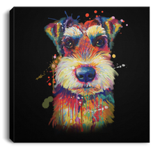 Load image into Gallery viewer, Hand Painted Schnauzer Square Canvas .75in Frame