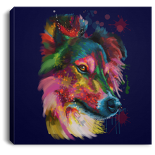 Load image into Gallery viewer, Hand Painted Sheltie Square Canvas .75in Frame
