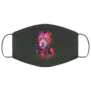 Hand painted pitbull human Face Mask