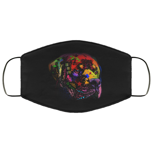 Hand painted rottweiler human Face Mask