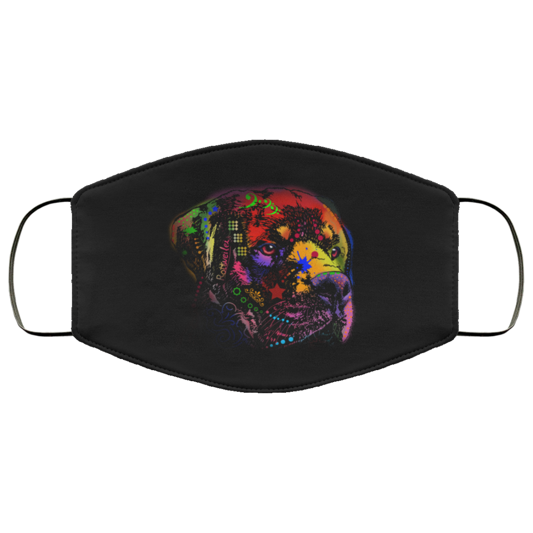 Hand painted rottweiler human Face Mask