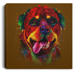 Hand Painted Rottweiler Square Canvas .75in Frame