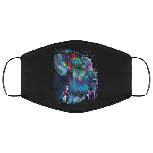 Hand painted Schnauzer human Face Mask