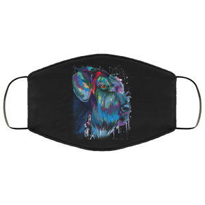 Hand painted Schnauzer human Face Mask