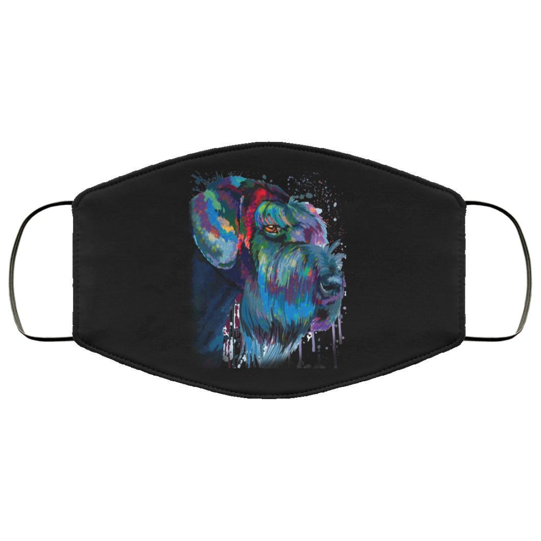 Hand painted Schnauzer human Face Mask