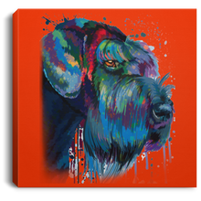 Load image into Gallery viewer, Hand Painted Schnauzer Square Canvas .75in Frame