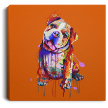 Load image into Gallery viewer, Hand Painted Bull Dog Square Canvas .75in Frame