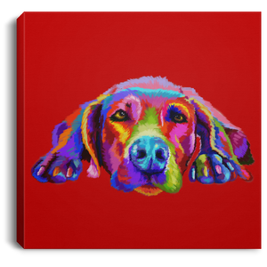 Hand Painted Weimaraners Square Canvas .75in Frame