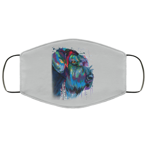 Hand painted Schnauzer human Face Mask