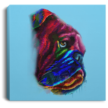 Load image into Gallery viewer, Hand Painted Bull Dog Square Canvas .75in Frame