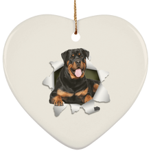 Load image into Gallery viewer, ROTTWEILER 3D Ceramic Heart Ornament