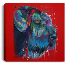 Load image into Gallery viewer, Hand Painted Schnauzer Square Canvas .75in Frame