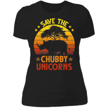 Load image into Gallery viewer, SAVE THE CHUBBY UNICORNS Ladies&#39; Boyfriend T-Shirt
