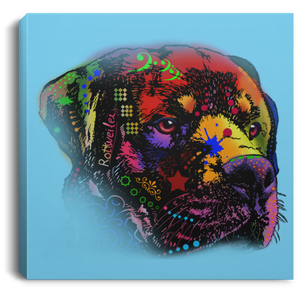 Hand Painted Rottweiler Square Canvas .75in Frame