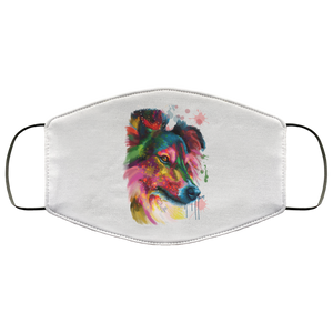Hand painted sheltie human Face Mask