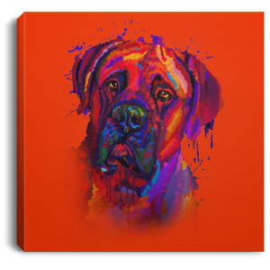 Hand Painted Bullmastiff Square Canvas .75in Frame