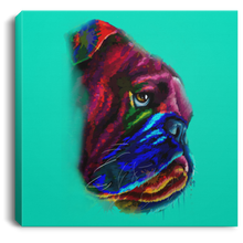 Load image into Gallery viewer, Hand Painted Bull Dog Square Canvas .75in Frame