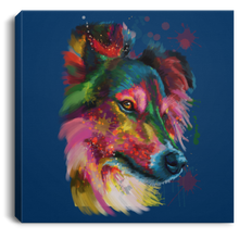 Load image into Gallery viewer, Hand Painted Sheltie Square Canvas .75in Frame