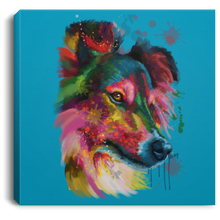 Load image into Gallery viewer, Hand Painted Sheltie Square Canvas .75in Frame