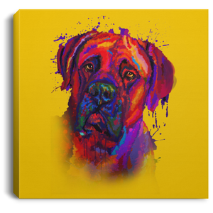 Hand Painted Bullmastiff Square Canvas .75in Frame