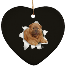 Load image into Gallery viewer, CHOW CHOW 3D Ceramic Heart Ornament