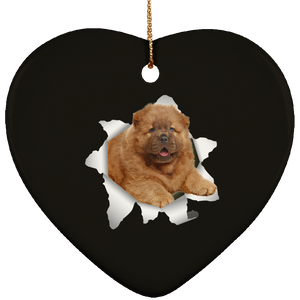 CHOW CHOW 3D Ceramic Heart Ornament